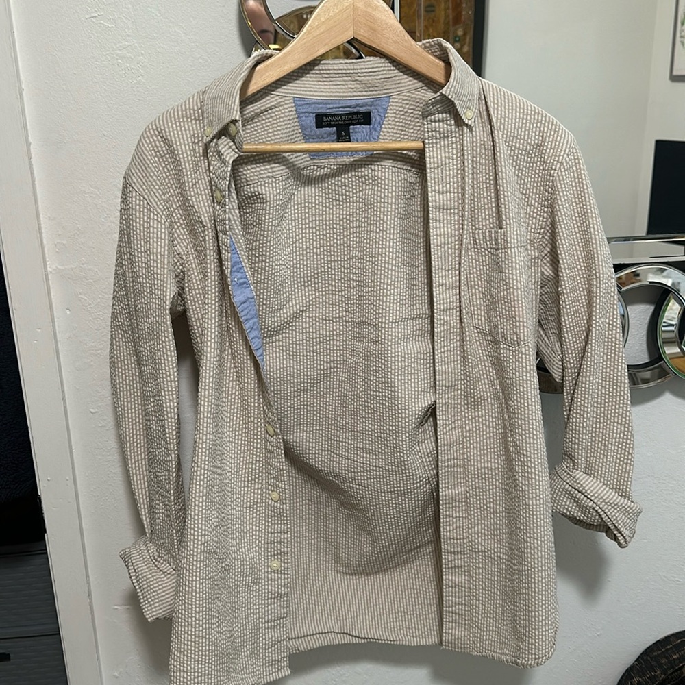 Banana Republic Soft Wash Tailored Slim Fit Button Down Work Shirt